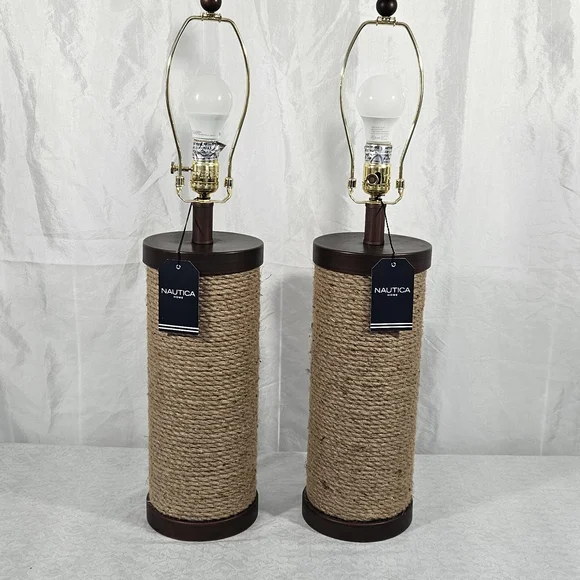 Nautica Cream and Brown Coastal Accent Decor #095. - Picture 2 of 8